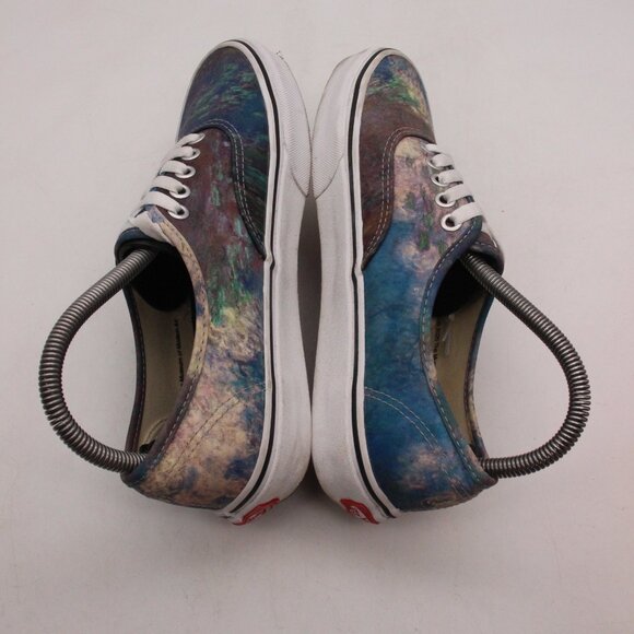 Vans x MoMA Claude Monet Lily Men's 6.5 Women's 8 Blue Canvas Sneakers Lace Up - Picture 6 of 9